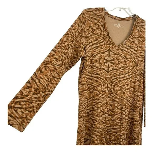 The Territory Ahead V-Neck Long Sleeve Cotton Print Dress Womens L - Picture 5 of 9